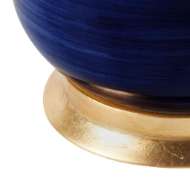 Picture of CAROLYN LAMP WITH SHADE 17-INCH WHITE LINEN, WITH GOLD, ROYAL BLUE