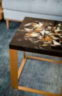Picture of CALYPSO SIDE TABLE, BLACK AND GOLD LEAF