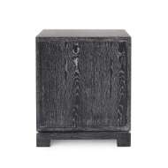 Picture of BERKELEY 3-DRAWER SIDE TABLE W/ CHROME PULLS, CHARCOAL CERUSED OAK