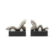 Picture of ASP BOOKENDS (PAIR), SILVER LEAF