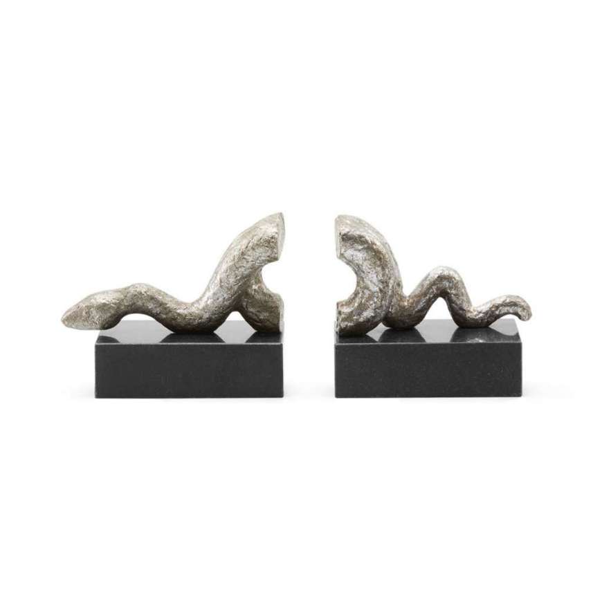 Picture of ASP BOOKENDS (PAIR), SILVER LEAF