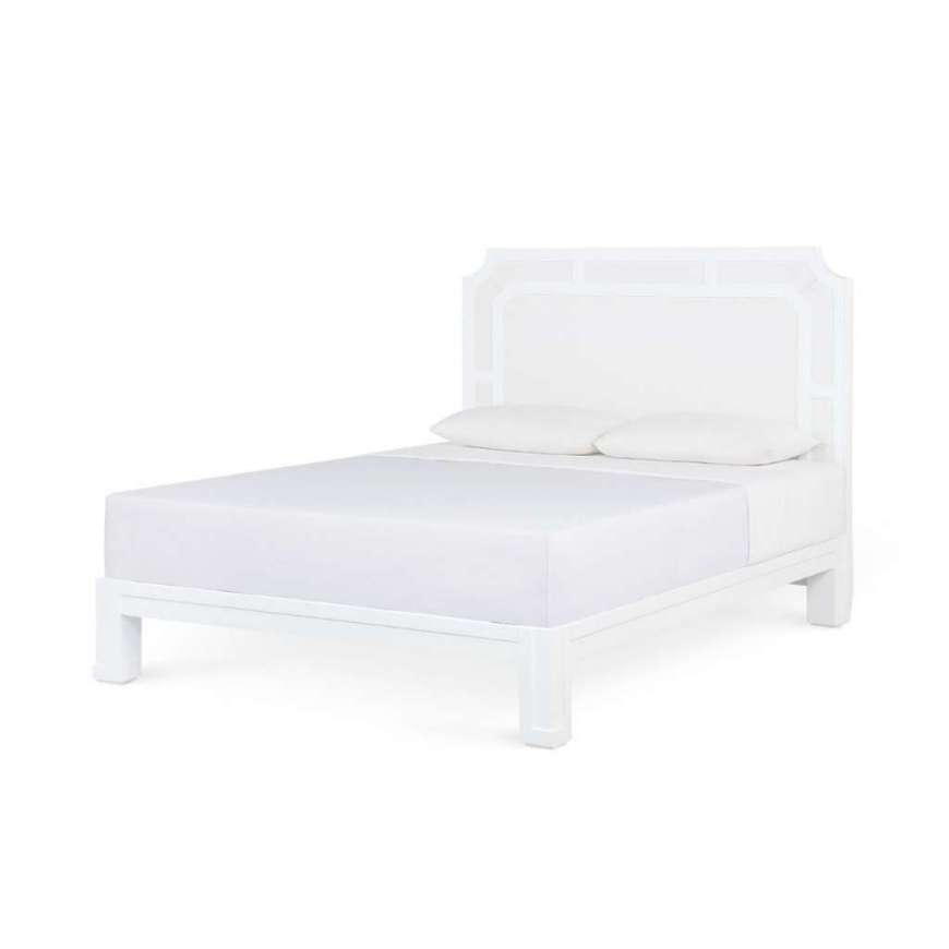 Picture of OLIVIA KING HEADBOARD WITH RYDER BED FRAME, SOFT WHITE, VANILLA