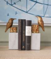 Picture of FINCH STATUE (PAIR), GOLD LEAF