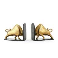 Picture of BISONI BOOKENDS (PAIR), GOLD LEAF