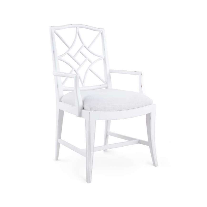 Picture of EVELYN ARMCHAIR, DISTRESSED EGGSHELL WHITE