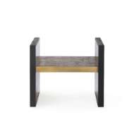 Picture of ODEON BENCH/SIDE TABLE, ANTIQUE BRASS AND DARK BRONZE