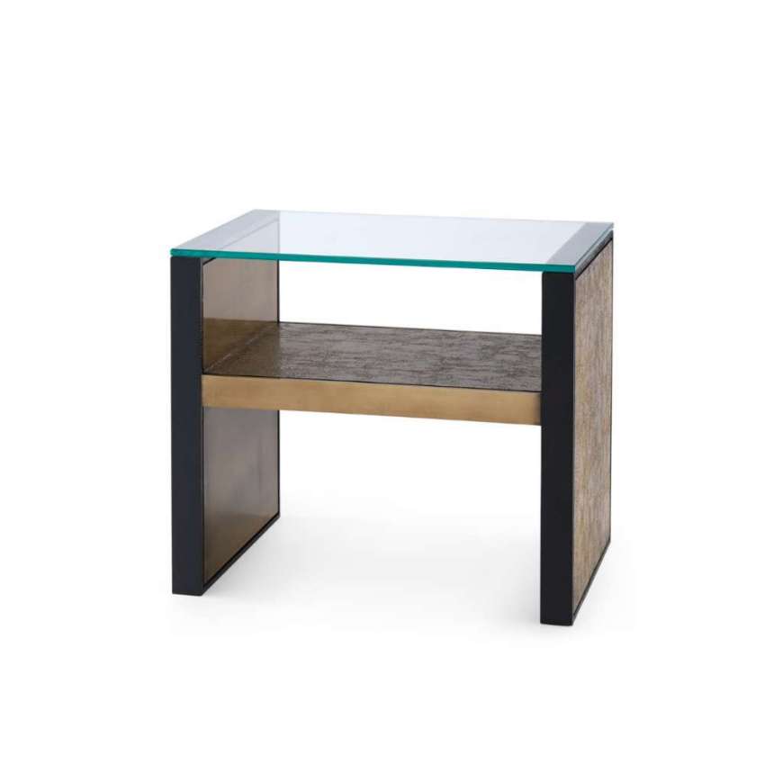 Picture of ODEON BENCH/SIDE TABLE GLASS TOP, CLEAR