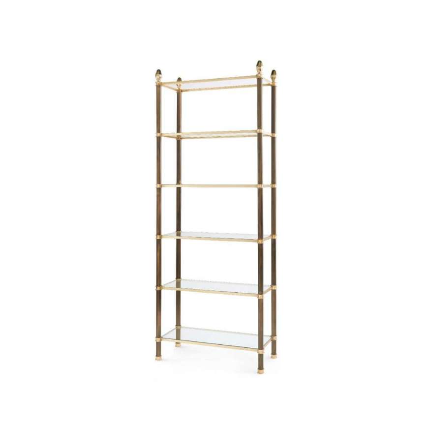 Picture of PIERCE ETAGERE, BRONZE AND POLISHED BRASS