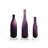 Picture of BOTELLA SET OF 3 VASES, AUBERGINE