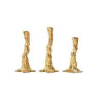 Picture of BRANCH SET OF 3 CANDLESTICKS, GOLD LEAF