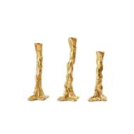 Picture of BRANCH SET OF 3 CANDLESTICKS, GOLD LEAF