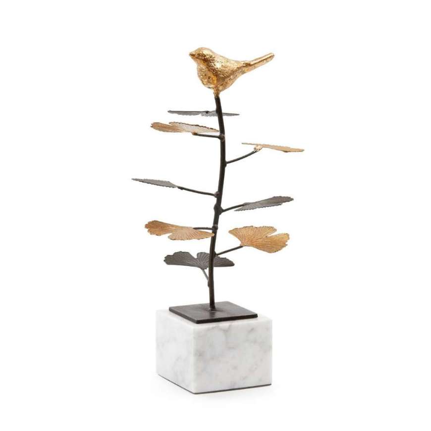 Picture of BIRDSONG STATUE, GOLD LEAF