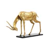 Picture of ANTELOPE STRAIGHT HORN STATUE, GOLD LEAF