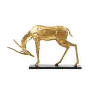 Picture of ANTELOPE STRAIGHT HORN STATUE, GOLD LEAF