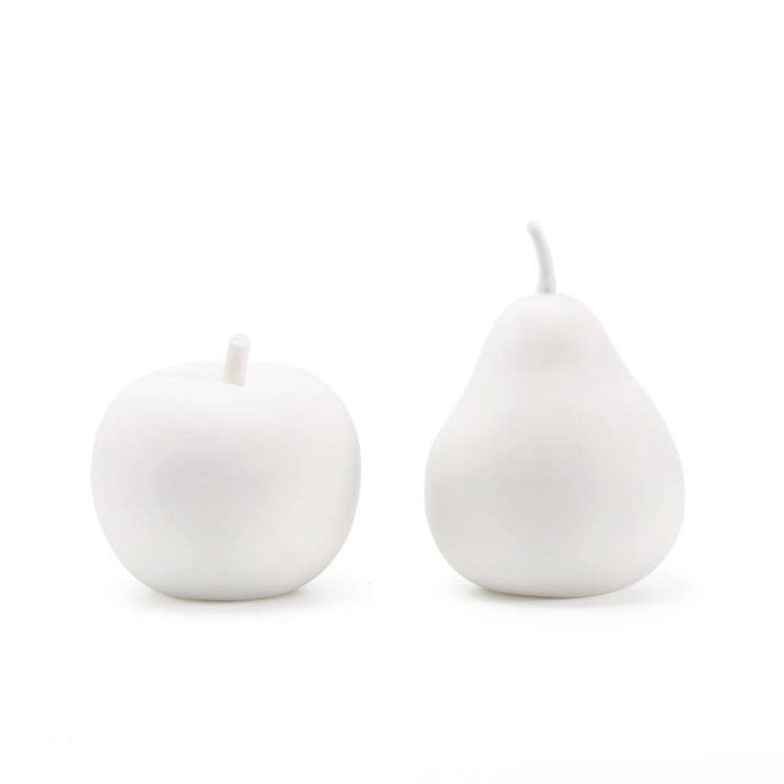 Picture of APPLE & PEAR SET OF 2 PORCELAINS, BLANC DE CHINE