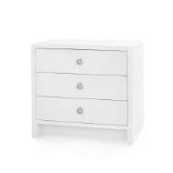 Picture of BRYANT LINEN 3-DRAWER SIDE TABLE, CHIFFON WHITE
