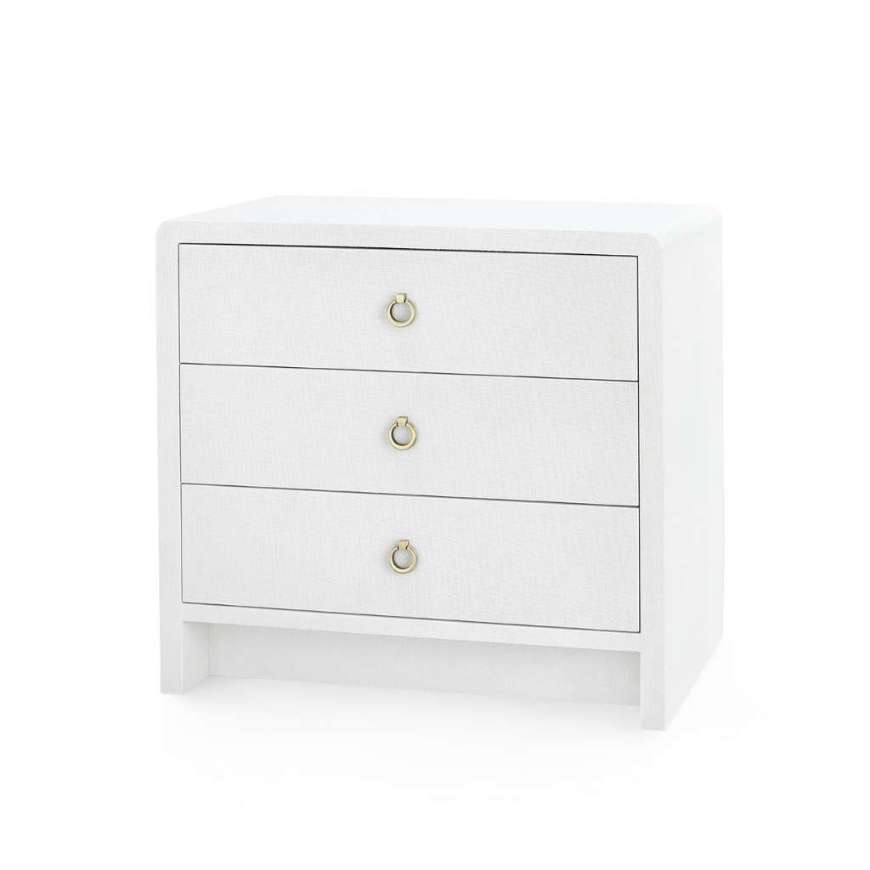 Picture of BRYANT LINEN 3-DRAWER SIDE TABLE, CHIFFON WHITE