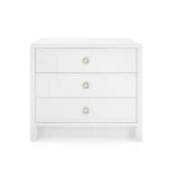 Picture of BRYANT LINEN 3-DRAWER SIDE TABLE, CHIFFON WHITE