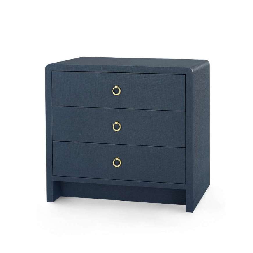 Picture of BRYANT LINEN 3-DRAWER SIDE TABLE, BLUE STEEL