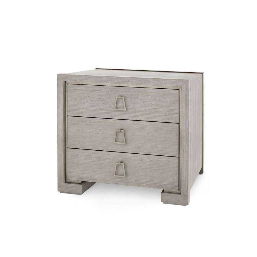 Picture of BLAKE 3-DRAWER SIDE TABLE, TAUPE GRAY