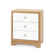 Picture of BERKELEY 3-DRAWER SIDE TABLE W/ ANTIQUE BRASS PULL, BLOND