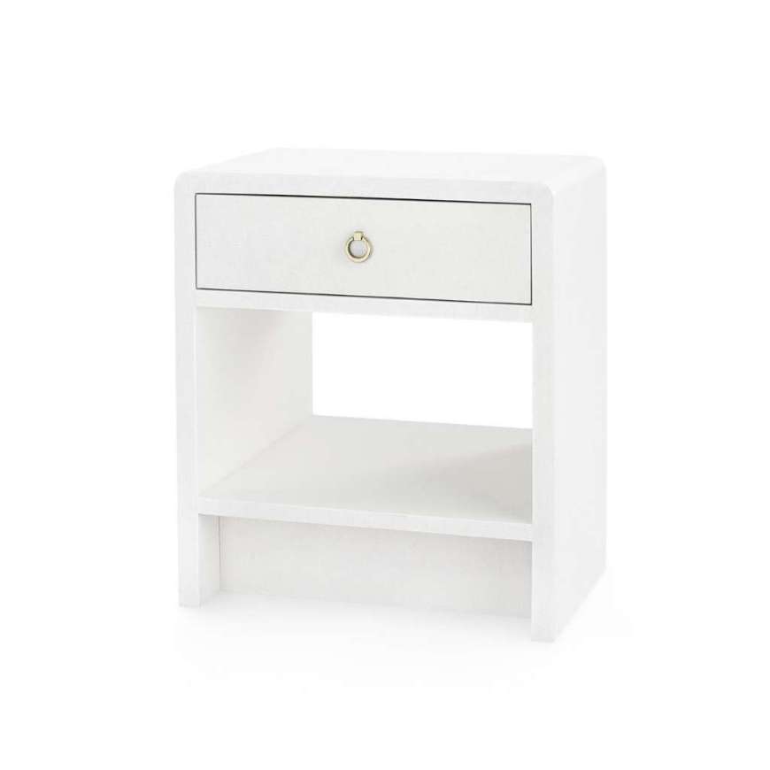Picture of BENJAMIN LINEN 1-DRAWER SIDE TABLE, CHIFFON WHITE