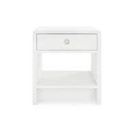 Picture of BENJAMIN LINEN 1-DRAWER SIDE TABLE, CHIFFON WHITE