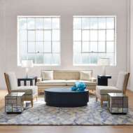 Picture of MILA OVAL COFFEE TABLE, BLUE STEEL