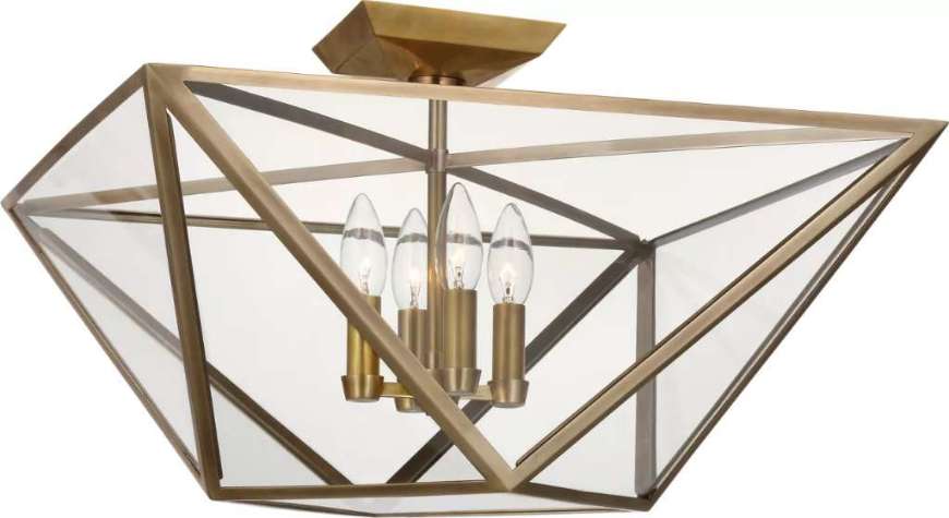 Picture of LORINO LARGE SEMI-FLUSH MOUNT WITH CLEAR GLASS