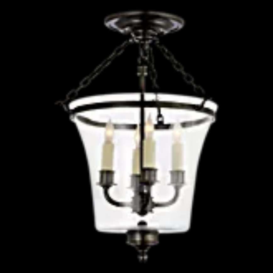 Picture of SUSSEX SEMI-FLUSH BELL JAR LANTERN