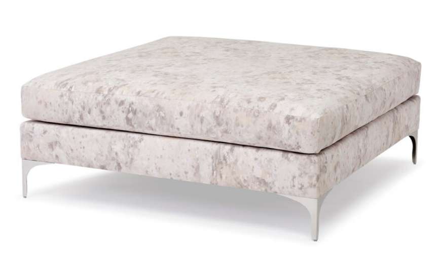 Picture of LAUREN CHROME SQUARE OTTOMAN