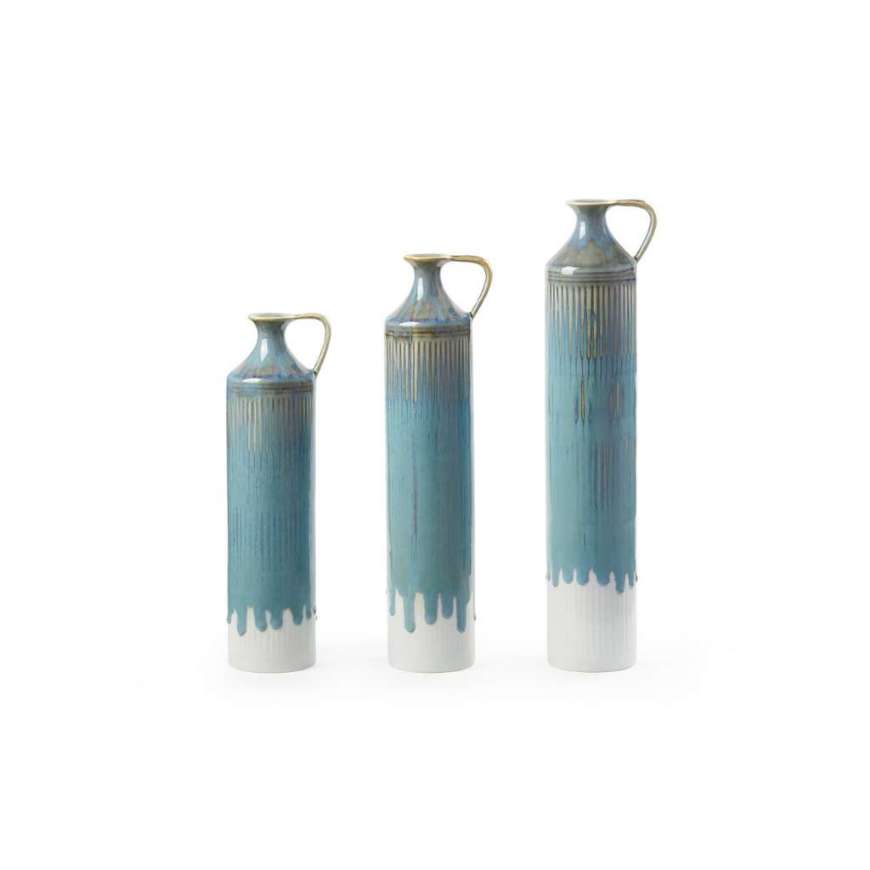 Picture of FLAGON VASE SET OF 3, LAGOON