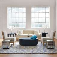 Picture of MILA OVAL COFFEE TABLE, BLUE STEEL
