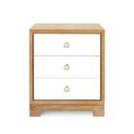 Picture of BERKELEY 3-DRAWER SIDE TABLE W/ ANTIQUE BRASS PULL, BLOND