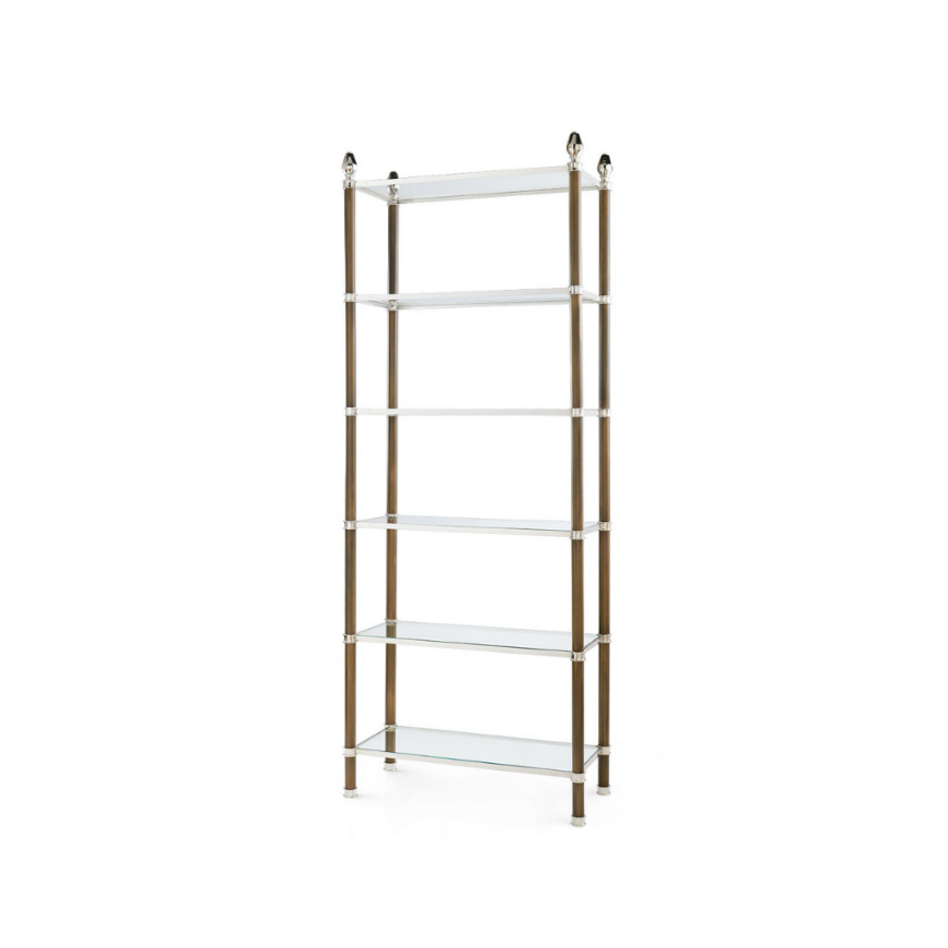Picture of PIERCE ETAGERE, BRONZE AND POLISHED NICKEL
