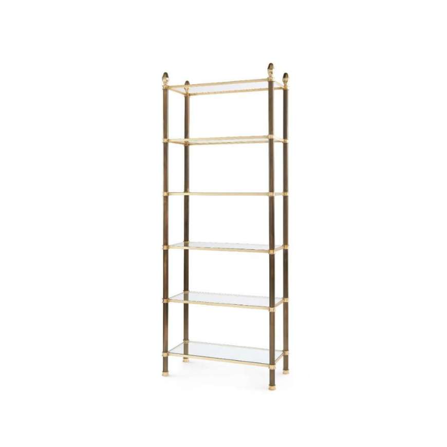 Picture of PIERCE ETAGERE, BRONZE AND POLISHED BRASS