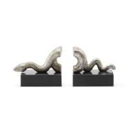 Picture of ASP BOOKENDS (PAIR), SILVER LEAF