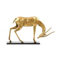 Picture of ANTELOPE STRAIGHT HORN STATUE, GOLD LEAF