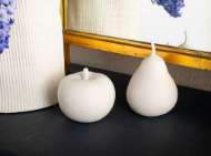 Picture of APPLE & PEAR SET OF 2 PORCELAINS, BLANC DE CHINE