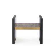 Picture of ODEON BENCH/SIDE TABLE, ANTIQUE BRASS AND DARK BRONZE