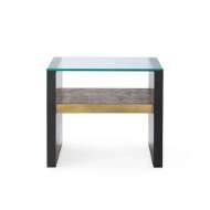 Picture of ODEON BENCH/SIDE TABLE GLASS TOP, CLEAR