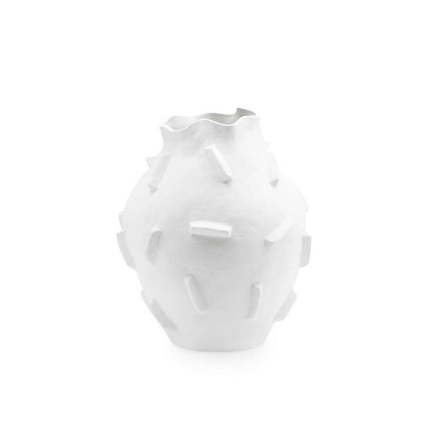 Picture of BRACQUE LARGE VASE, COOL WHITE