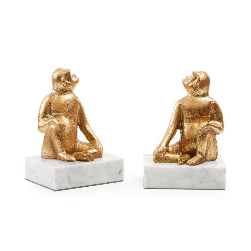 Picture of TAMARIN BOOKENDS (PAIR), GOLD LEAF