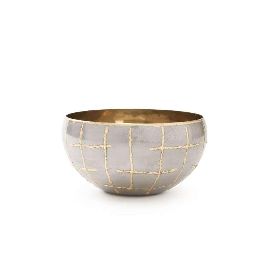 Picture of LOOM MEDIUM BOWL, SILVER AND BRASS