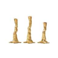 Picture of BRANCH SET OF 3 CANDLESTICKS, GOLD LEAF