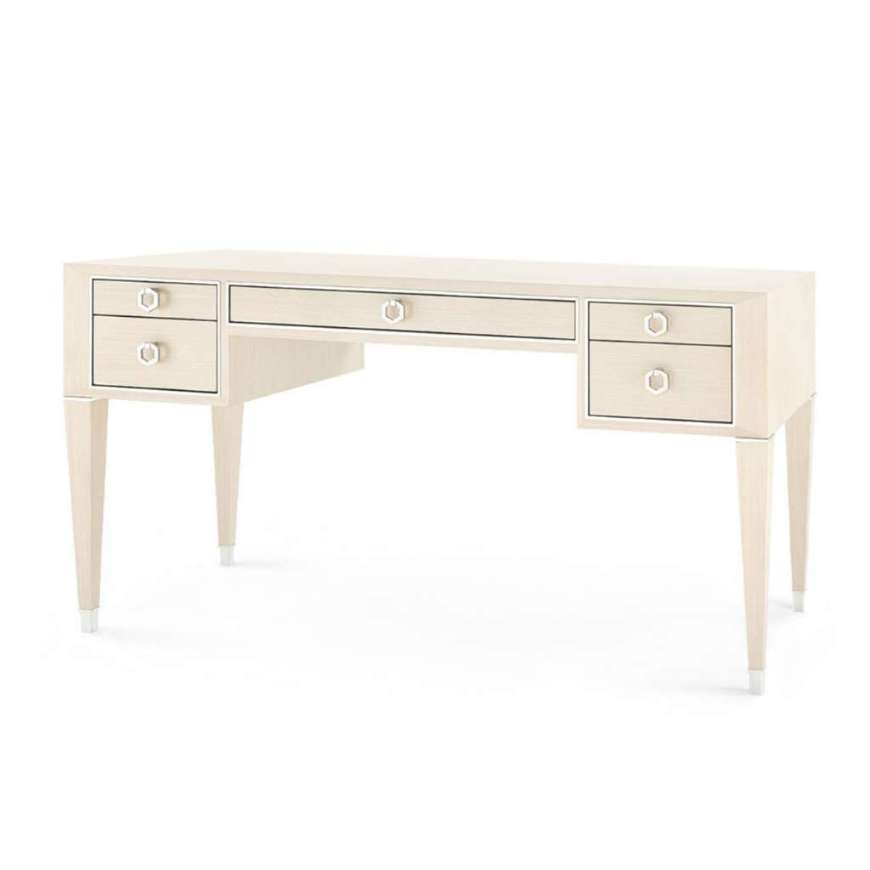 Picture of MORRIS DESK, BLANCHED OAK AND NICKEL