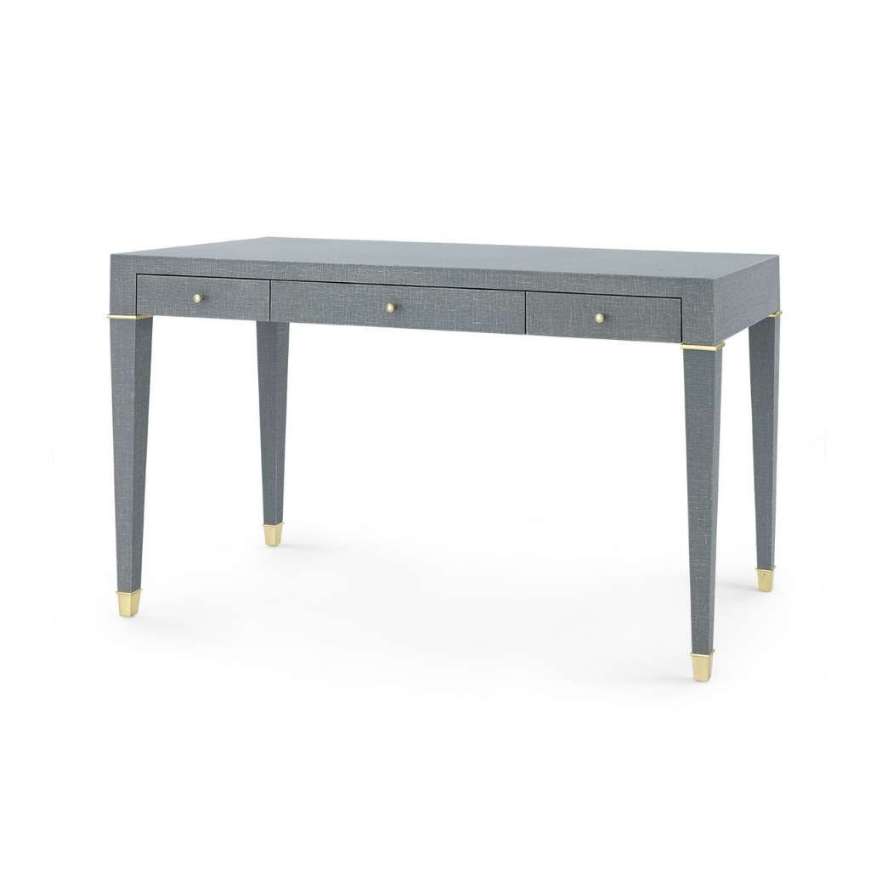Picture of CLAUDETTE DESK, WASHED WINTER GRAY, BRASS