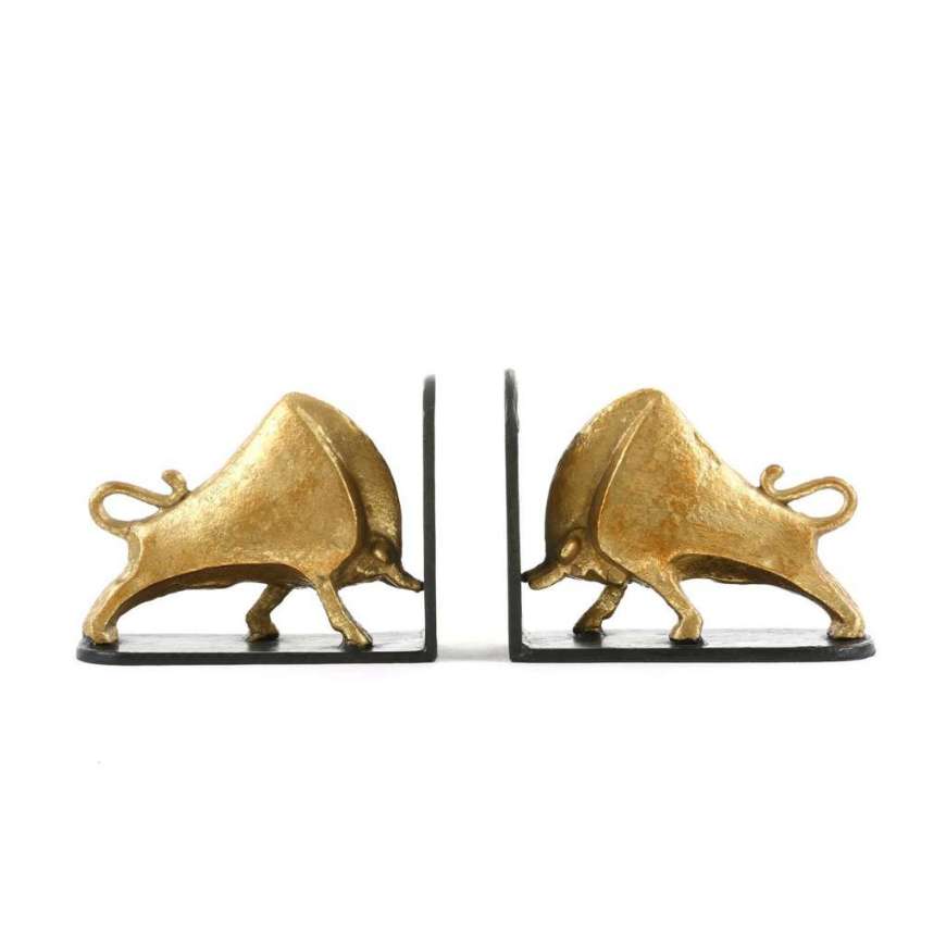 Picture of BISONI BOOKENDS (PAIR), GOLD LEAF