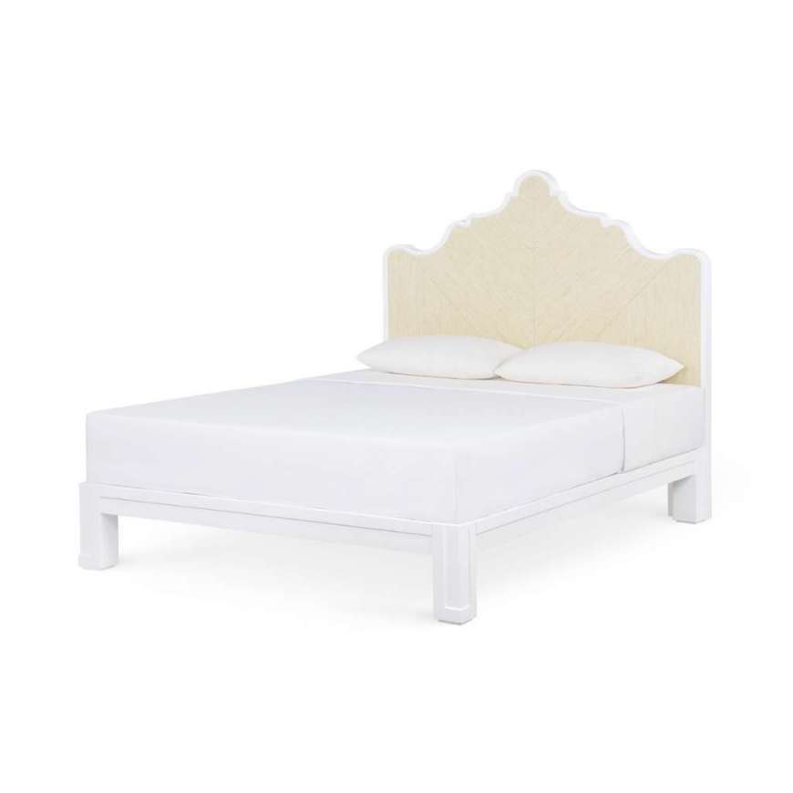 Picture of VICTORIA QUEEN HEADBOARD WITH RYDER BED FRAME, NATURAL TWILL, VANILLA