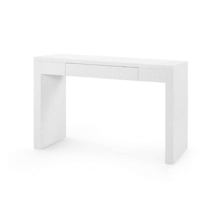 Picture of MORGAN GRASSCLOTH CONSOLE TABLE, CHIFFON WHITE